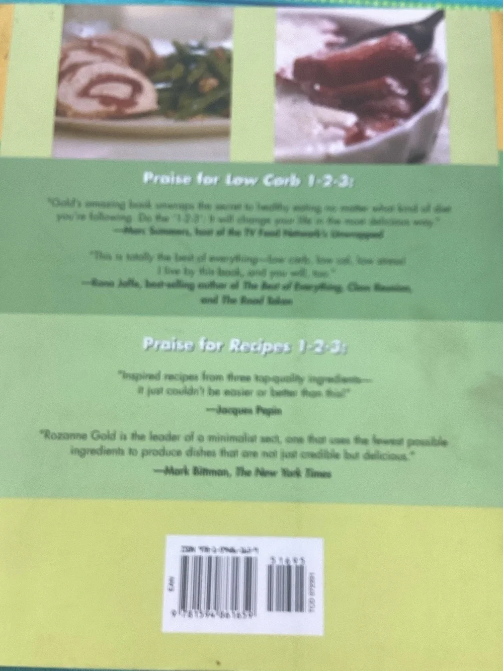 Low Carb 1-2-3 Vintage Cookbook by Rozanne Gold - copyright 2005